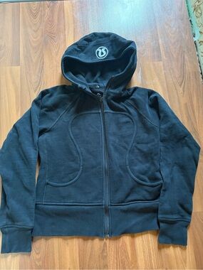 Lululemon Black Zip-Up Hoodie with Hood Logo